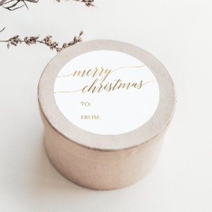 Adesivo Nome do Presente de Natal para Caligrafia Dourada 