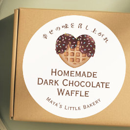 Adesivo Nome do Produto de Waffle de Chocolate Sweet Heart