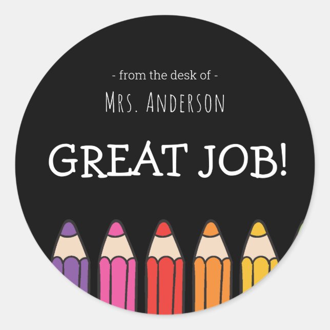 Adesivo Nome do professor do excelente Job Sticker (Frente)