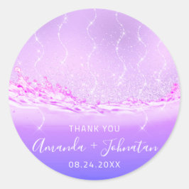 Adesivo Nome do Rosa do obrigado Data Sparple Waves roxas