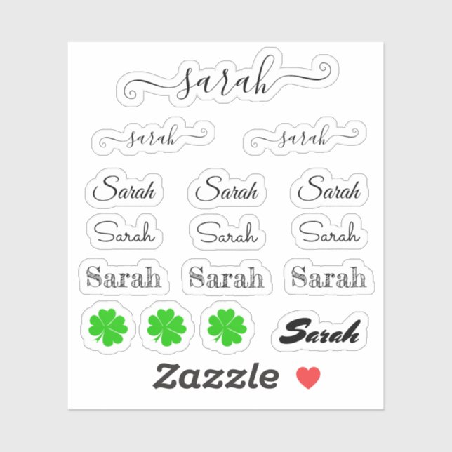 Adesivo Nome do script de assinatura legante - Sarah /Luck (Folha)