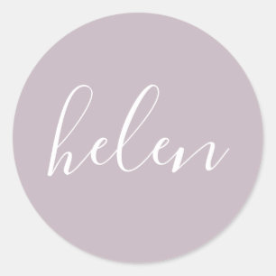 Adesivo Nome do Script Personalizado Dusty Purple Elegante