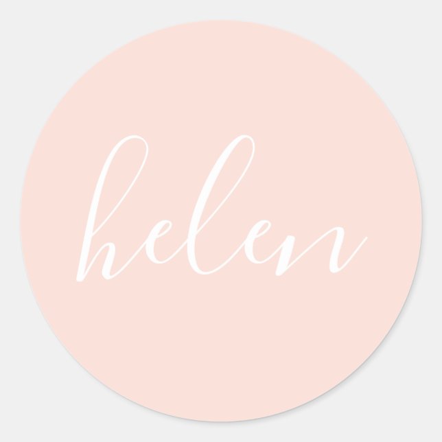 Adesivo Nome do Script Personalizado Pêssego Pastel Elegan (Frente)