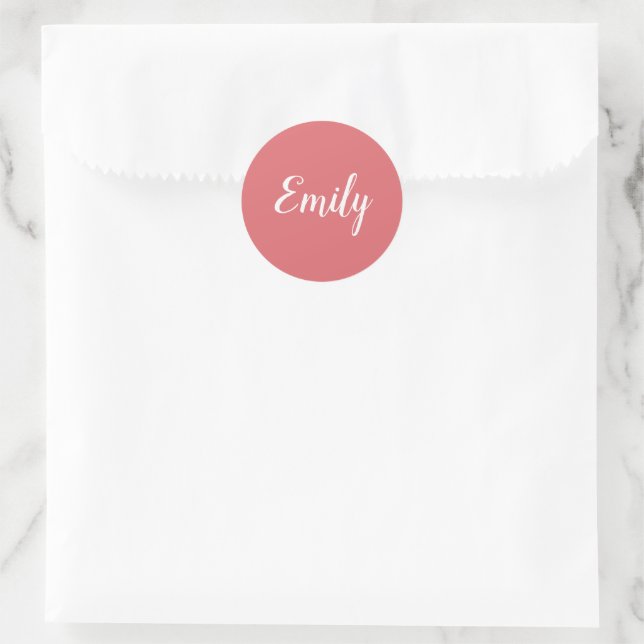 Adesivo Nome do Script Rosa e Branco Linda Rosa (Bolsa)
