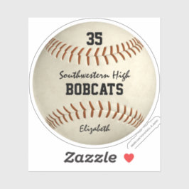 Adesivo nome do time personalizado de baseball de meninos