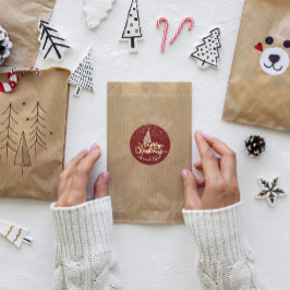 Adesivo Nome Dourado Burgundyy do Script da Árvore de Nata