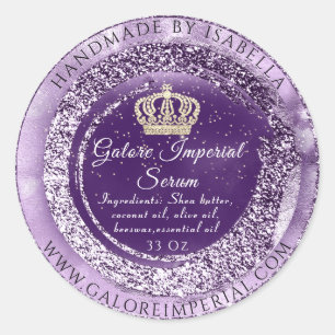 Adesivo Nome Dourado da Coroa Corpo Cosméticos Purple Pri