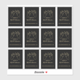 Adesivo Nome Dourado de Script de Lua desenhado à mão feit