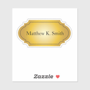 Adesivo Nome Dourado Profissional Elegante