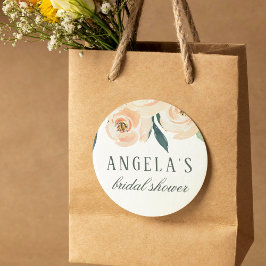 Adesivo Nome e Chá de panela Floral Simples de Aquarela