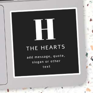 Adesivo Nome e Mensagem do Monograma Moderno Editável Pr