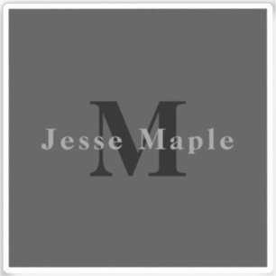 Adesivo Nome e Monograma   Cinzas Escuras