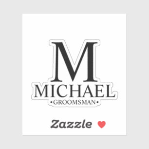Adesivo Nome e Monograma do Padrinho de casamento Personal