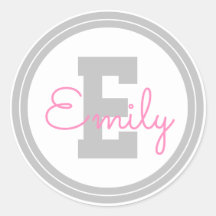 Nome e Monograma do Quadro de Cons | Cinzas claras