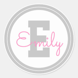 Adesivo Nome e Monograma do Quadro de Cons | Cinzas claras