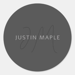 Adesivo Nome e Monograma legal Cinzas escuras