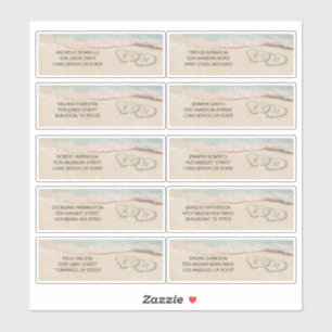 Adesivo Nome e Rótulo de Casamento de Endereços dos Convid