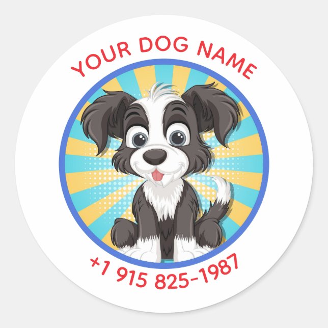 Adesivo Nome e Telefone Personalizado de Pet Personalizado (Frente)