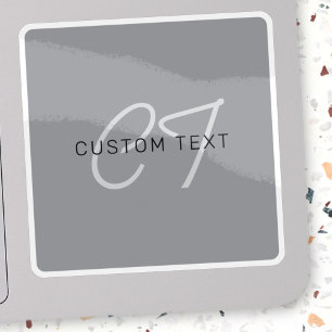 Adesivo Nome editável ou saudação Cinza Preta e Escura