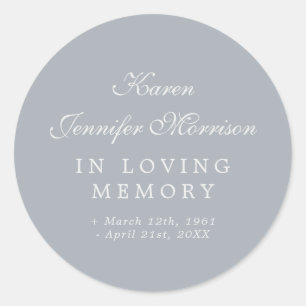Adesivo Nome Elegante Da cinza Em Script No Loving Memory
