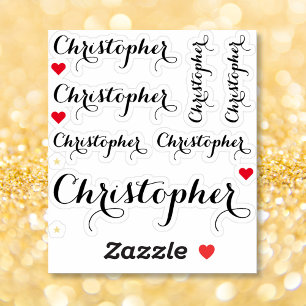 Adesivo Nome Elegante de Script Preto do Office Custom Cut