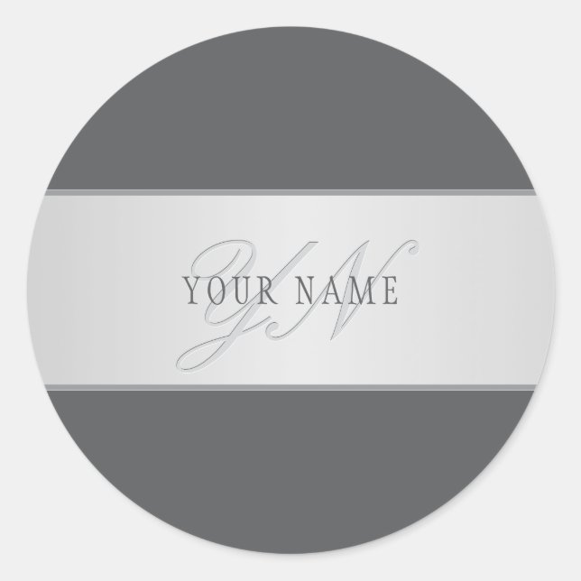Adesivo Nome Elegante e Letra Monográfica (ou outro texto) (Frente)