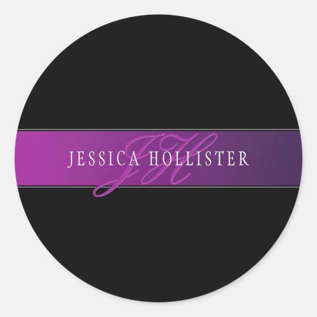 Adesivo Nome Elegante e Monograma Inicial/s (Frente)