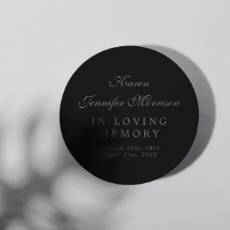 Adesivo Nome Elegante Em Preto Script Na Memória Adorável