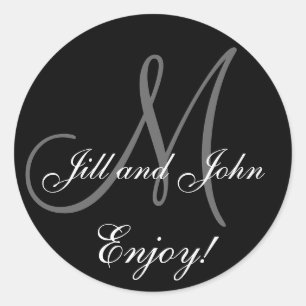 Adesivo Nome Elegante Monograma Casamento Vinheta