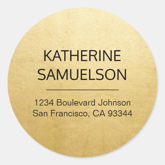 Adesivo Nome & endereço do remetente da FOLHA DOURADO do (Frente)