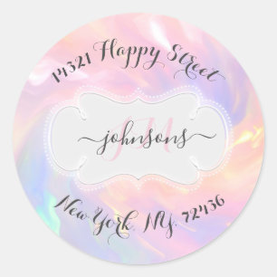 Adesivo Nome Endereço RSVP Holográfico Rótulo de Endere