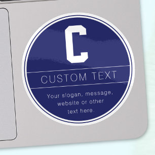 Adesivo Nome exclusivo e Modelo Monograma   Azul Marinho