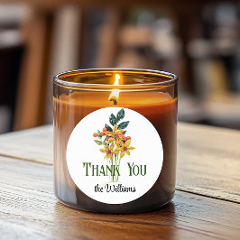 Adesivo Nome, Flores Com Encolhimento De Papel, Obrigado,