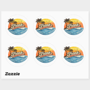 Adesivo Nome Frank Design Pôr do Sol Retro