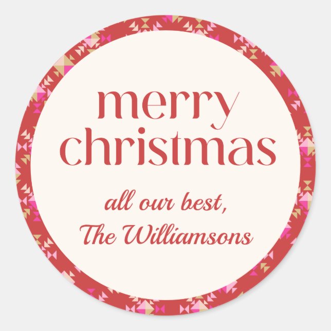 Adesivo Nome Geométrico Personalizado Dourado Vermelho Cor (Frente)