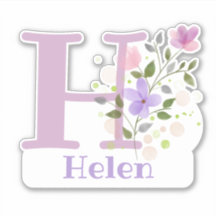 Nome Helen & Initial com Floral Design