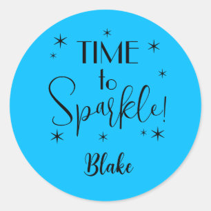 Adesivo Nome Hora de Brilhar Azul Céu 1.25 pol.