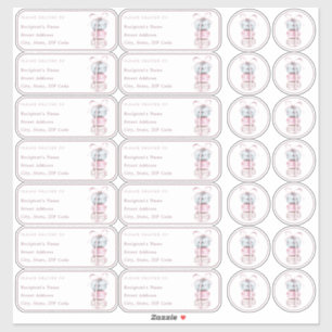 Adesivo Nome individual e endereço + envelope Macaron