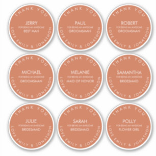 Adesivo Nome Individual Obrigado Parceiro Teracotta