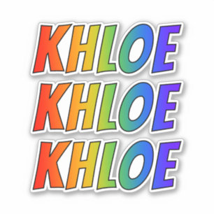 Adesivo Nome "KHLOE" com coloração do arco-íris do
