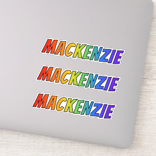 Adesivo Nome "MACKENZIE" com coloração do arco-íris do
