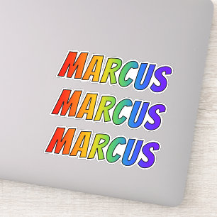Adesivo Nome "MARCUS" com coloração do arco-íris do
