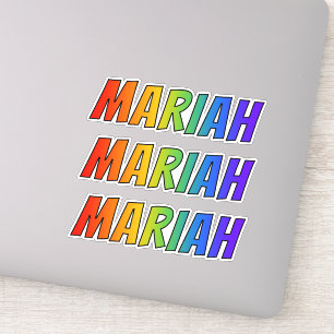 Adesivo Nome "MARIAH" com coloração do arco-íris do
