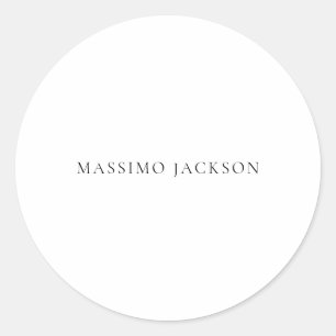 Adesivo Nome Minimalista Moderno Simples Preto Branco