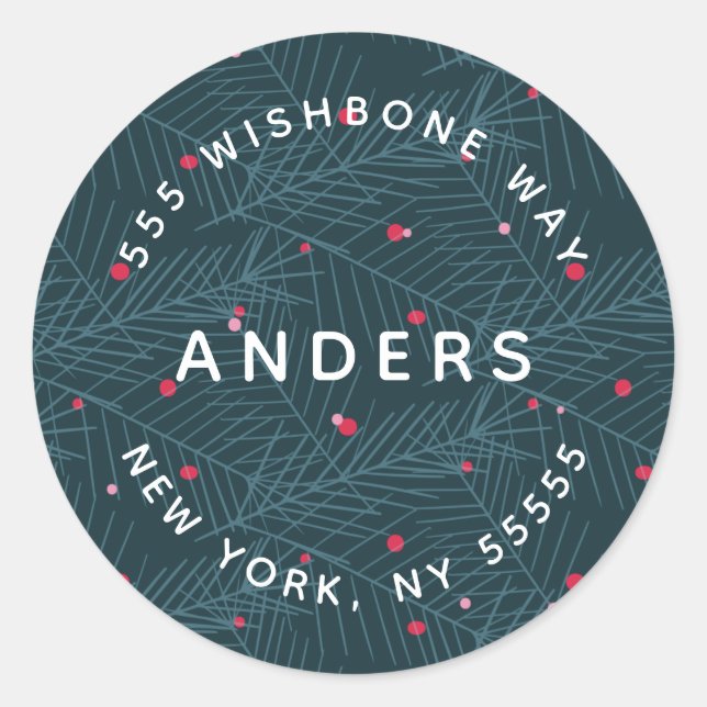 Adesivo Nome Moderno Endereço Personalizado do Spruce de F (Frente)