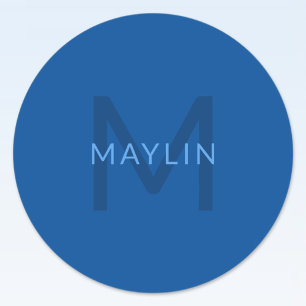 Adesivo Nome Monograma de aparência Moderna   Cinza Preta 