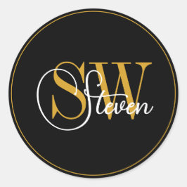 Adesivo Nome monograma e assinatura moderna