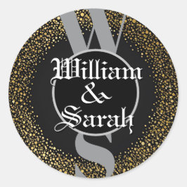 Adesivo nome Monograma personalizado dourado preto cinza e