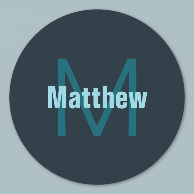 Adesivo Nome Monograma Personalizável Simples Bold (Criador carregado)