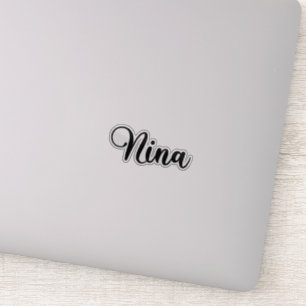 Adesivo Nome Nina - Caligrafia manuscrita